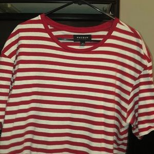 Men’s red and white striped shirt